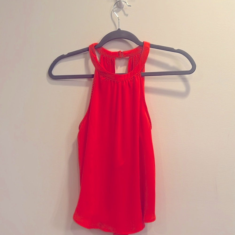 Bright/Neon Orange Flowy Halter Top